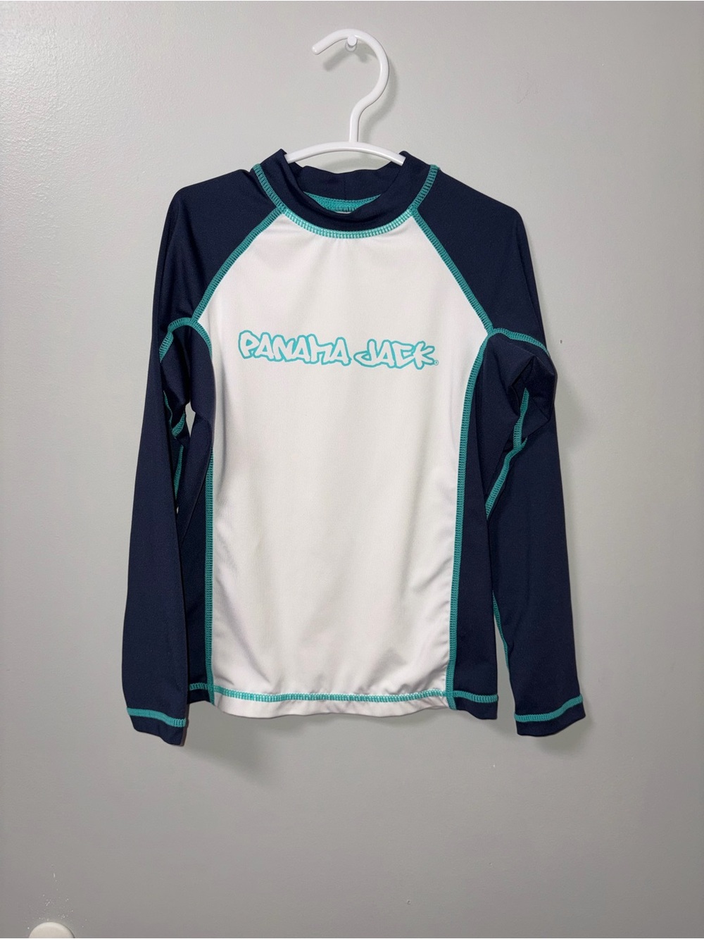 Panama Jack White Navy Rash Guard Youth Small